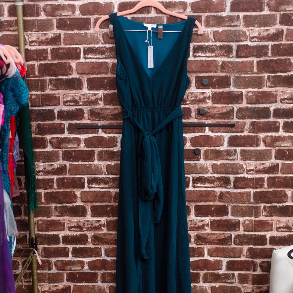 Baltic Born Teal/peacock sleeveless maxi dress Hera